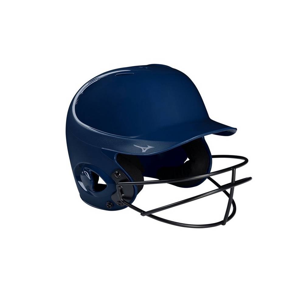 Casco Mizuno MVP Series Solid Batting Helmet with Fastpitch Softball Mask Donna - Blu Marino - 63071